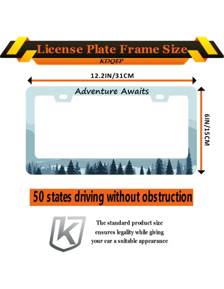 Marco de Placa de Licencia KDQEP LPF Acero Inoxidable 31.2x16 cm