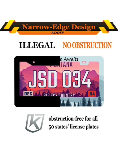Marco de Placa de Licencia KDQEP LPF Acero Inoxidable 31.2x16 cm