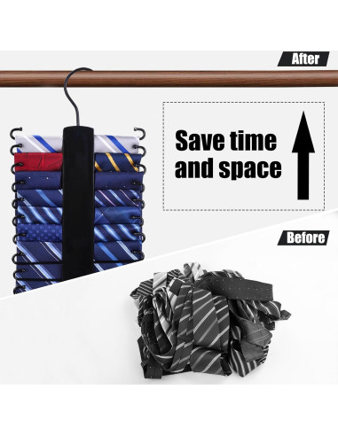 Perchero de Corbatas de Madera JOHAUSE 20 Ganchos Rotatorio 360