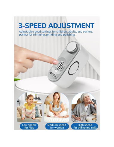 Cortador de Uñas Eléctrico ONEDONE 3-en-1 Recargable para Bebés
