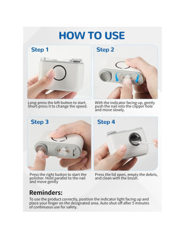 Cortador de Uñas Eléctrico ONEDONE 3-en-1 Recargable para Bebés