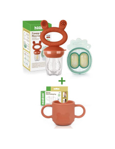 Combo Alimentador de Frutas y Taza Silicona Haakaa para Bebés
