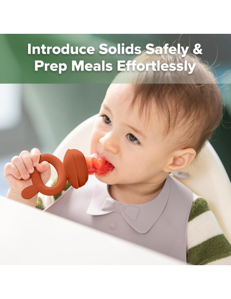 Combo Alimentador de Frutas y Taza Silicona Haakaa para Bebés