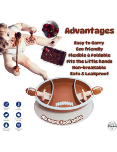 Vajilla para Bebés de Silicona ALIADOOS Fútbol Americano 2