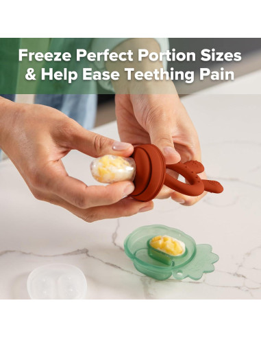 Combo Alimentador de Frutas y Taza Silicona Haakaa para Bebés