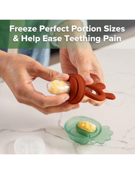 Combo Alimentador de Frutas y Taza Silicona Haakaa para Bebés