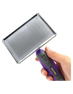 Cepillo Slicker Hertzko Grande para Perros y Gatos - Elimina Enredos