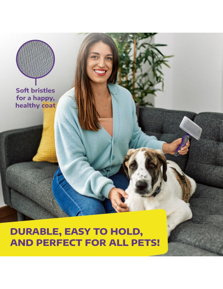Cepillo Slicker Hertzko Grande para Perros y Gatos - Elimina Enredos