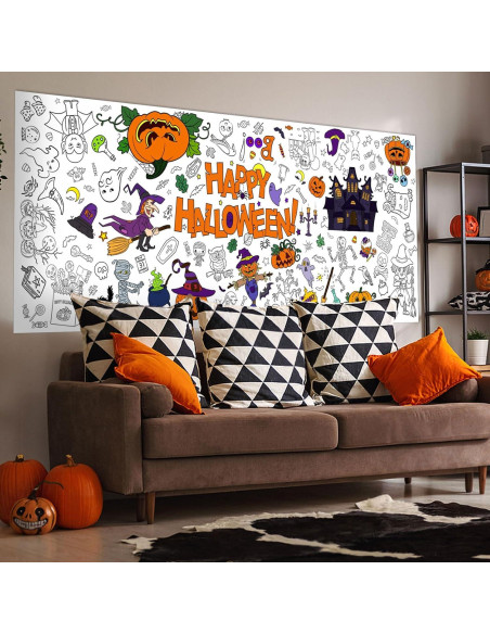 Mantel de Colorear Gigante Halloween AWHETIE 182.88x76.2 cm
