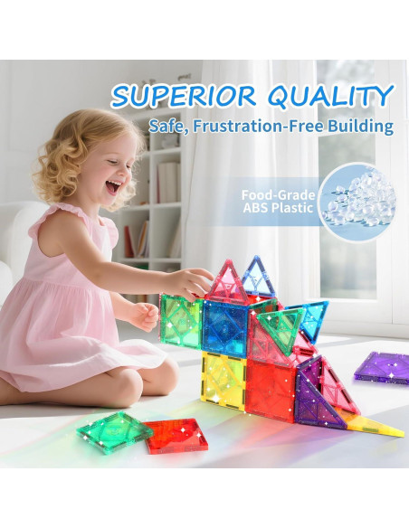 100 Piezas de Azulejos Magnéticos Mruikeny para Niños 3-8 Años