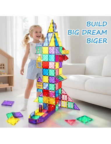 100 Piezas de Azulejos Magnéticos Mruikeny para Niños 3-8 Años