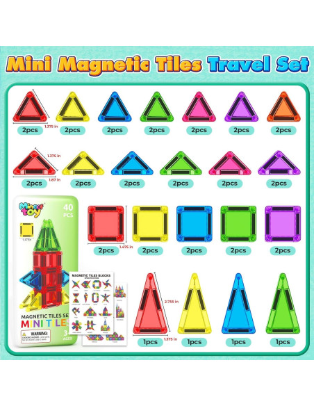 Set de 40 Azulejos Magnéticos Mini Minecftoy para Niños