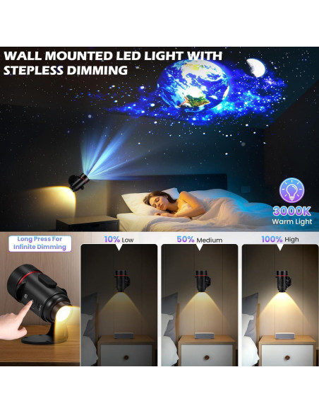 Proyector de Estrellas Galaxy 2-en-1 Genérico HD USB