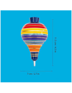 Trompos Giratorios de Madera ELIASM - Paquete de 2 - Punta de Acero 2