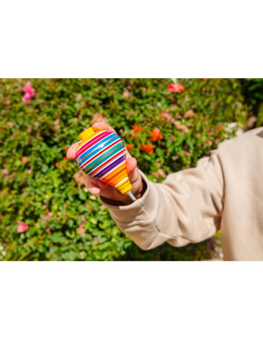 Trompos Giratorios de Madera ELIASM - Paquete de 2 - Punta de Acero