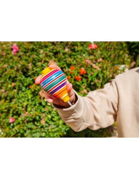 Trompos Giratorios de Madera ELIASM - Paquete de 2 - Punta de Acero