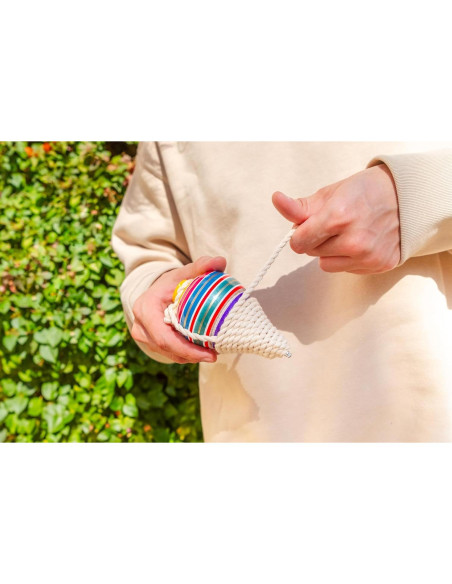 Trompos Giratorios de Madera ELIASM - Paquete de 2 - Punta de Acero