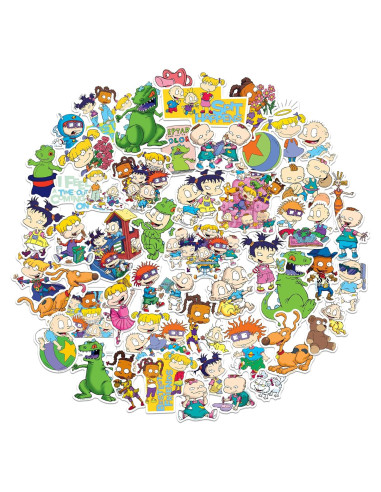 Calcomanías Rugrats Corte Troquelado Vinilo 50 Unidades