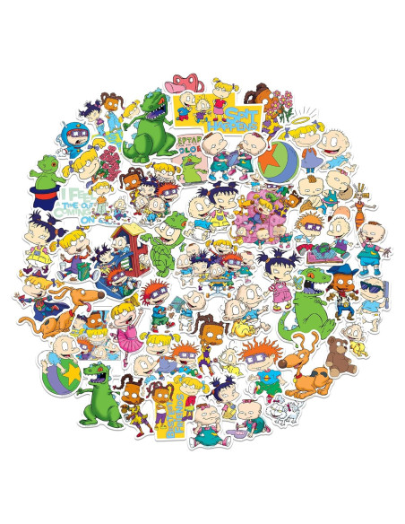 Calcomanías Rugrats Corte Troquelado Vinilo 50 Unidades