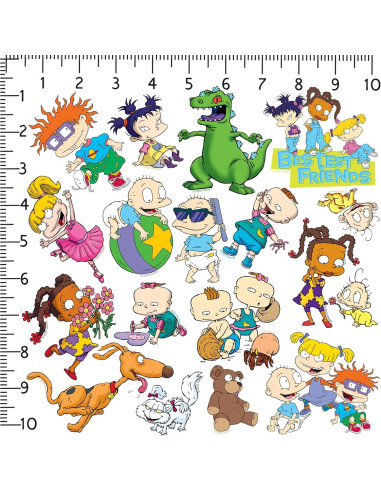 Calcomanías Rugrats Corte Troquelado Vinilo 50 Unidades