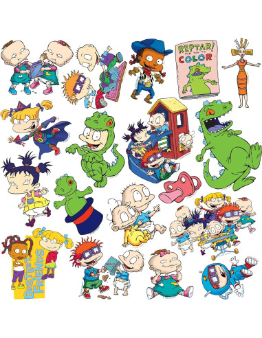 Calcomanías Rugrats Corte Troquelado Vinilo 50 Unidades