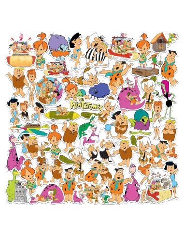 Calcomanías grandes de vinilo Los Picapiedra - 50 unidades