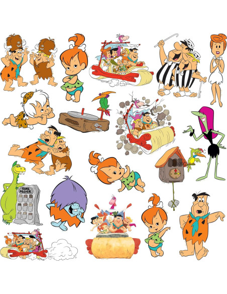 Calcomanías grandes de vinilo Los Picapiedra - 50 unidades