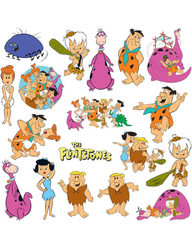 Calcomanías grandes de vinilo Los Picapiedra - 50 unidades