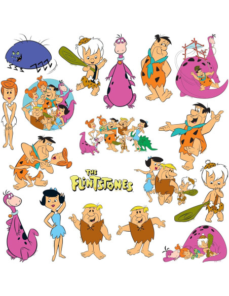 Calcomanías grandes de vinilo Los Picapiedra - 50 unidades