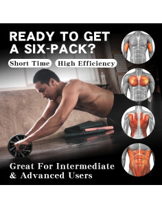 Rueda de Abdominales FEELCAT Rodillo Ab Negro 0.27 kg 2