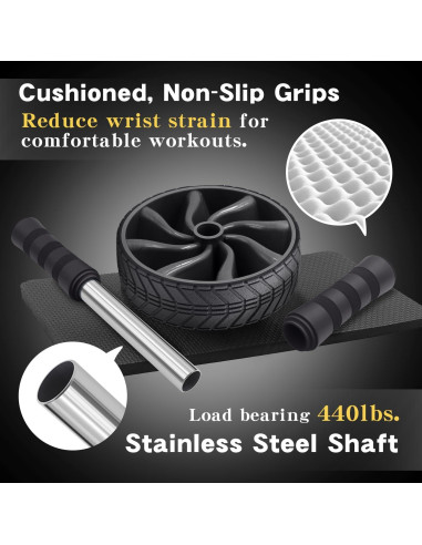 Rueda de Abdominales FEELCAT Rodillo Ab Negro 0.27 kg