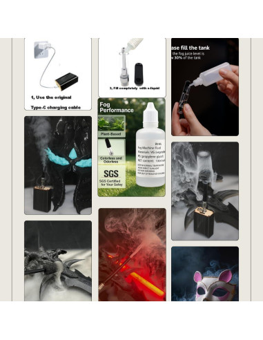 Máquina de Niebla Mini Portátil con Control Remoto - Regalo Negro
