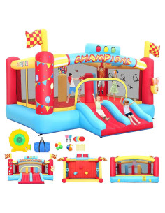 Casa Inflable AKEYDIY con Toboganes y Voleibol 4.57m x 2.38m