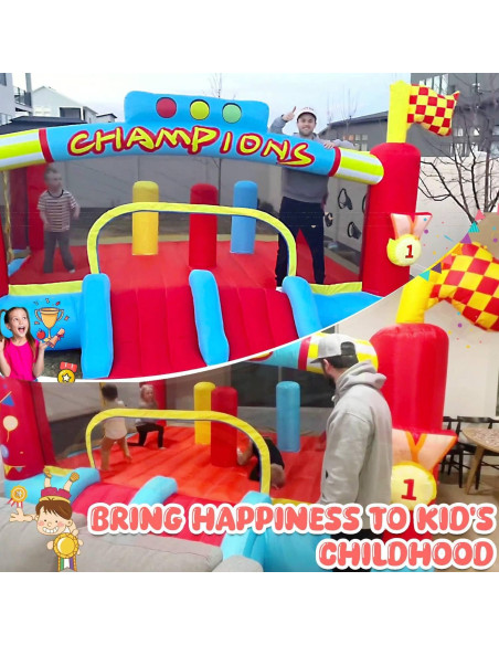 Casa Inflable AKEYDIY con Toboganes y Voleibol 4.57m x 2.38m