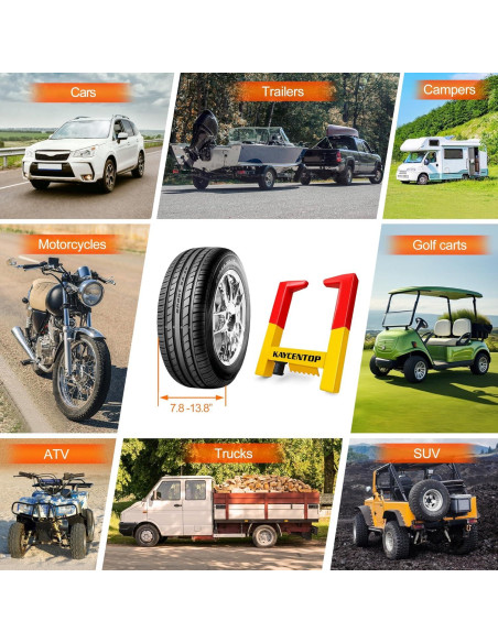 Bloqueo de Rueda KAYCENTOP Antirrobo Universal 35.1 cm