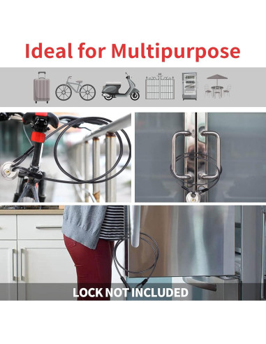 Cable de Acero de Seguridad DELSWIN 10 mm x 183 cm Alta Resistencia