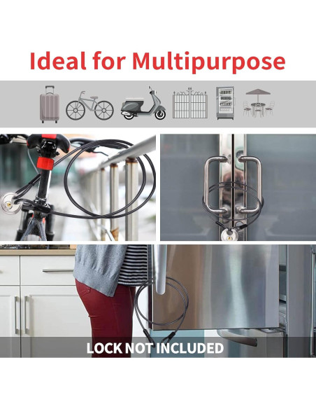 Cable de Acero de Seguridad DELSWIN 10 mm x 183 cm Alta Resistencia