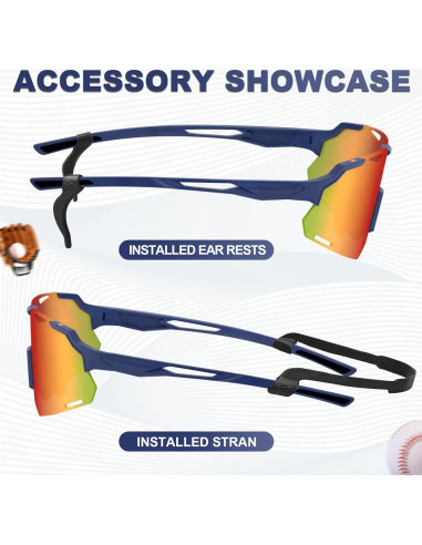 Gafas de sol polarizadas para niños TR90 UV400 Azulrojo