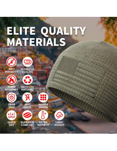 Gorro Táctico de Forro Polar Grid con Bandera Americana - Oliva Militar 2