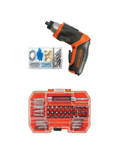 Destornillador Inalámbrico 4V MAX BLACK+DECKER con 42 Puntas