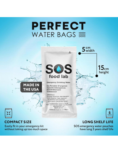 Agua Potable de Emergencia S.O.S - 62 Sachets de 125 ml