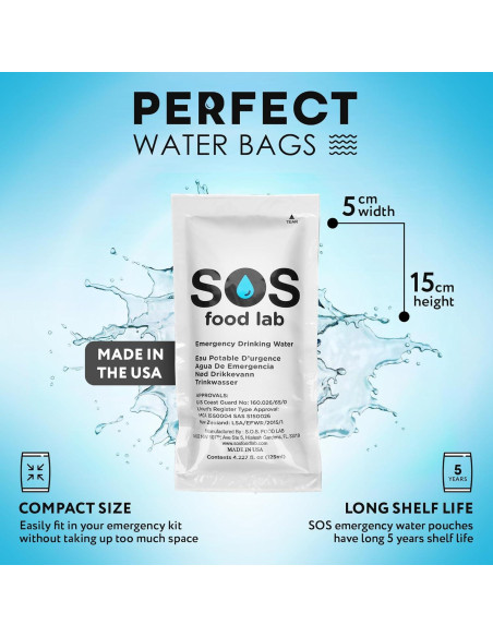 Agua Potable de Emergencia S.O.S - 62 Sachets de 125 ml