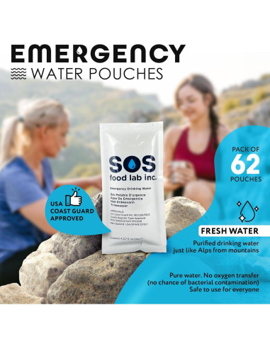 Agua Potable de Emergencia S.O.S - 62 Sachets de 125 ml