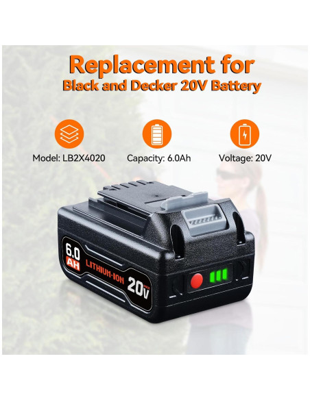 Paquete de Batería de Ión de Litio 20V Black and Decker 2P