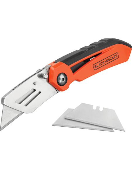 Cuchillo Utility Plegable BLACK+DECKER BDHT10002 con 3 Cuchillas