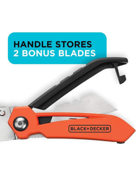 Cuchillo Utility Plegable BLACK+DECKER BDHT10002 con 3 Cuchillas