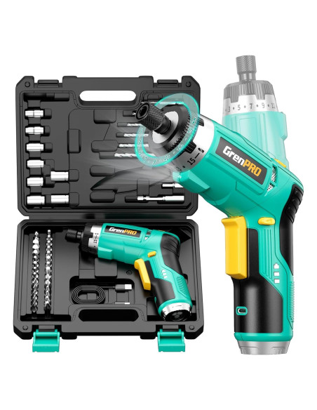 Destornillador Eléctrico GRENPRO 3.6V con 44 Accesorios