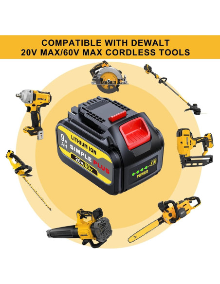 Batería de Reemplazo Dewalt 60V 9Ah - Paquete de 4