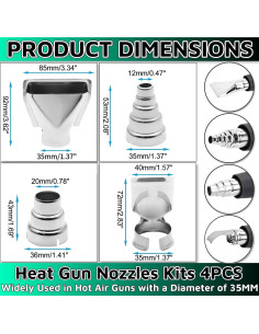 Kit de Boquillas para Pistola de Calor 35mm WenTigDY 4 Piezas 2