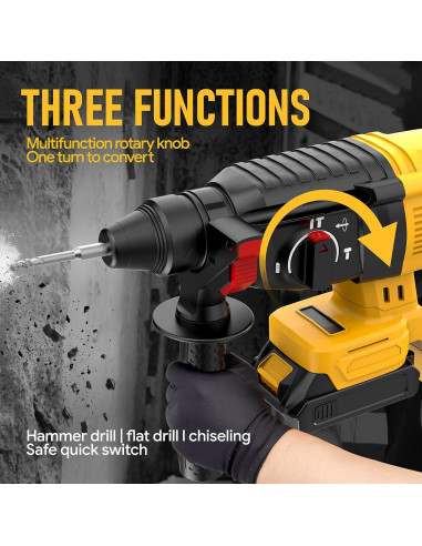 Taladro de Martillo Rotativo Inalámbrico Funnywhale iHammer 6 Plus 20V